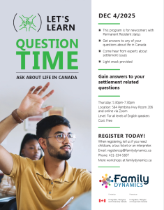 Let's  Learn - Question Time - Ask about life in Canada